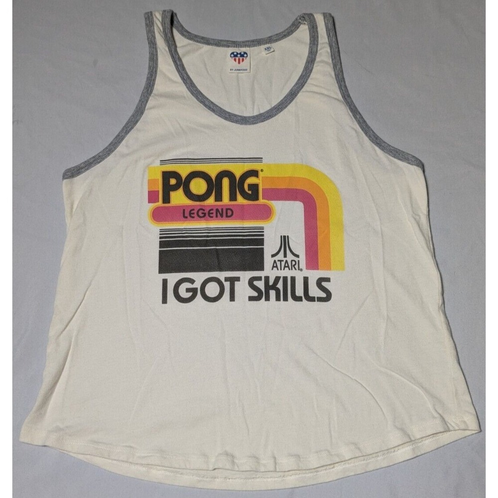 ATARI PONG LEGEND I HAVE SKILLS x JUNK FOOD RETRO Women 2XL Ivory Tank Top - Picture 12 of 15